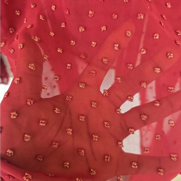 Lane Bryant Sheer  Blouse Sz 14/16 Womens Long Sleeve Textured See Thru Y2k - Picture 8 of 11